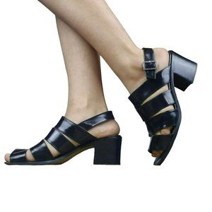 Enzo Angiolini Patent Leather chunky sandal heels